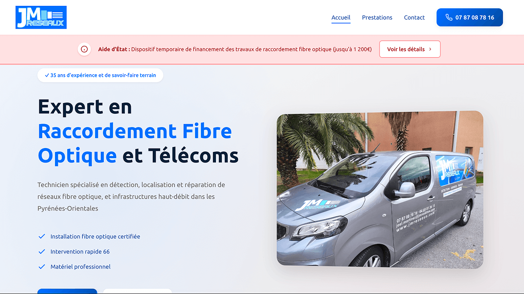 Site web JM Réseaux